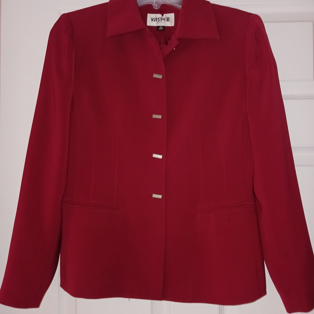 Kasper Women's Red Button-Front Blazer